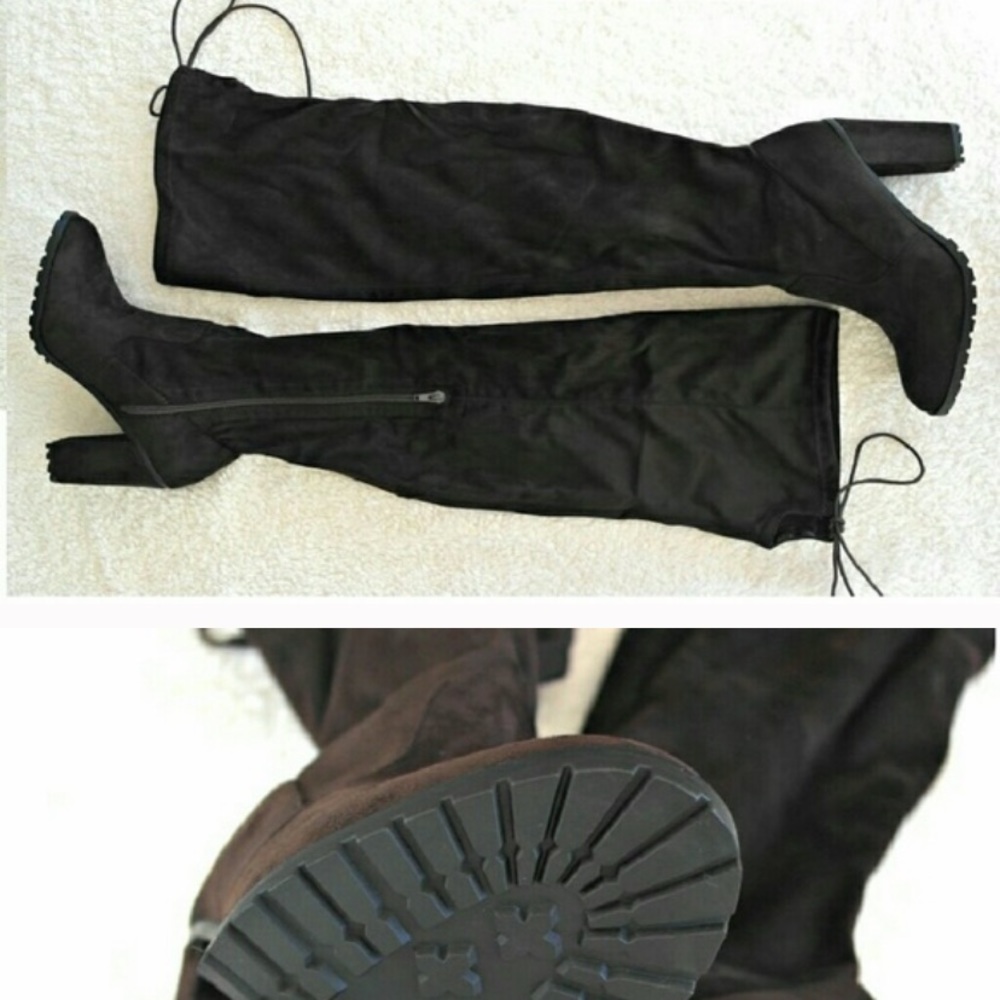 Leila Stone over the knee suede boots
